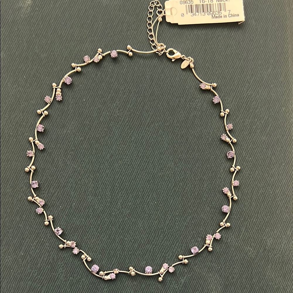 Monet Gold and Purple Floral Necklace